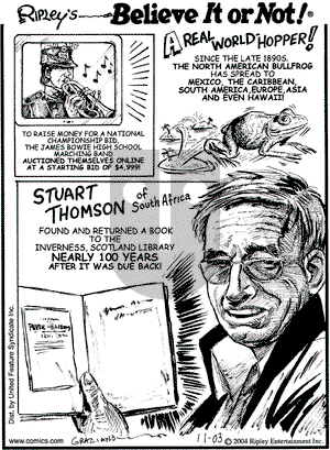 Ripley's Believe It or Not on Wednesday November 3, 2004 Comic Strip