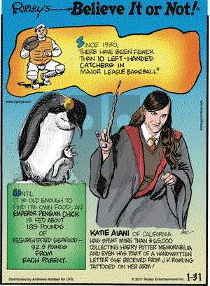 Ripley's Believe It or Not on Tuesday January 31, 2017 Comic Strip