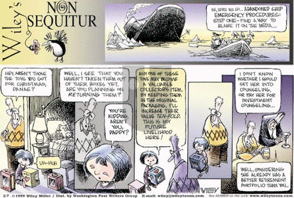 Non Sequitur on Sunday February 7, 1999 Comic Strip