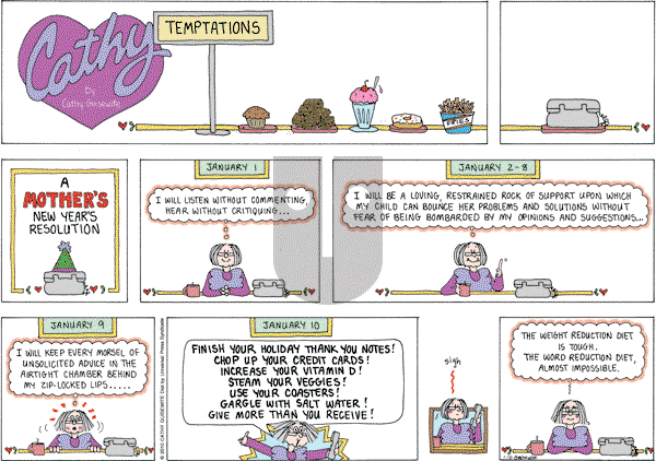Cathy Classics - Sunday January 10, 2010 Comic Strip