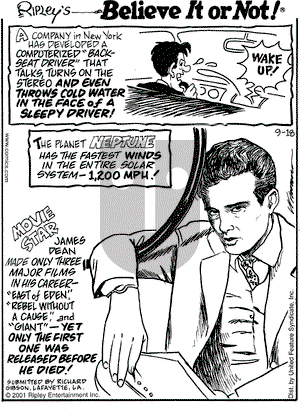 Ripley's Believe It or Not on Tuesday September 18, 2001 Comic Strip