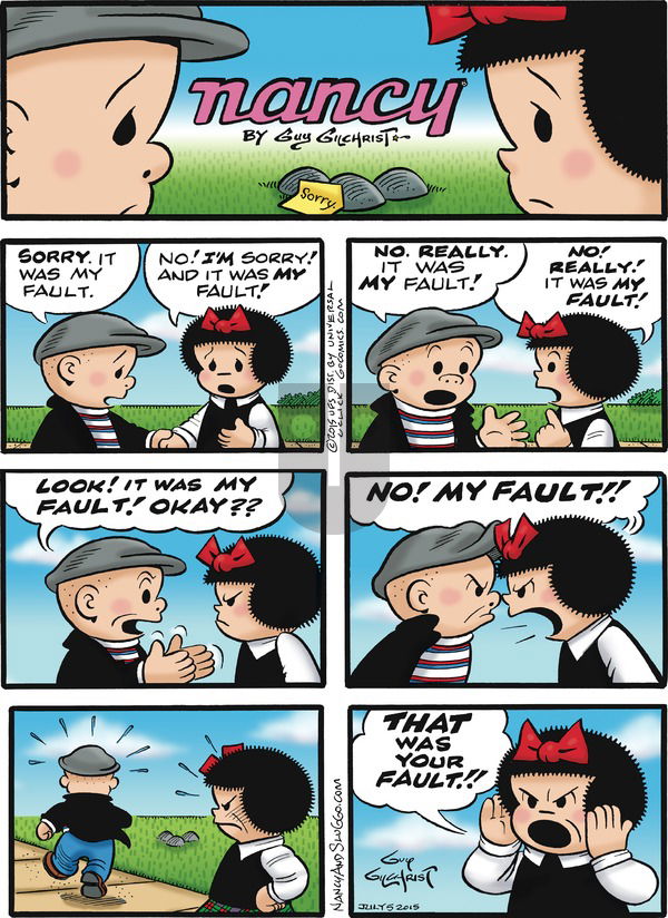 Nancy on Sunday July 5, 2015 Comic Strip
