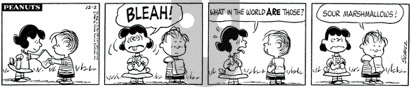 Peanuts on Friday December 2, 1966 Comic Strip