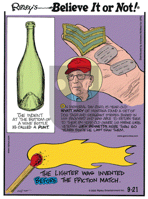 Ripley's Believe It or Not on Monday September 21, 2020 Comic Strip