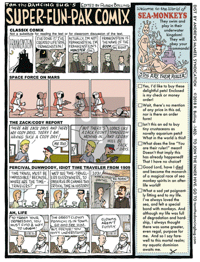 Tom the Dancing Bug on Monday August 20, 2018 Comic Strip