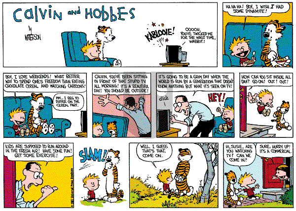 Calvin and Hobbes on Sunday March 22, 1987 Comic Strip