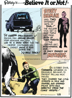Ripley's Believe It or Not on Wednesday January 20, 2010 Comic Strip