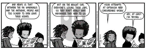 The Boondocks on Thursday November 15, 2001 Comic Strip