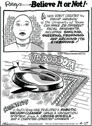 Ripley's Believe It or Not on Thursday April 17, 2003 Comic Strip