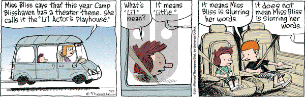 Cul de Sac on Monday July 25, 2011 Comic Strip