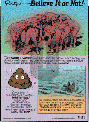 Ripley's Believe It or Not on Tuesday March 31, 2020 Comic Strip