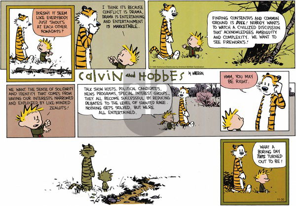 Calvin and Hobbes on Sunday November 30, 2025 Comic Strip