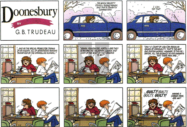 Doonesbury on Sunday January 11, 1987 Comic Strip