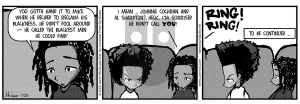 The Boondocks on Thursday July 25, 2002 Comic Strip