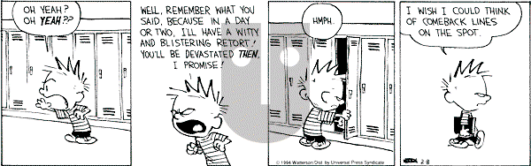 Calvin and Hobbes - Tuesday February 8, 1994 Comic Strip