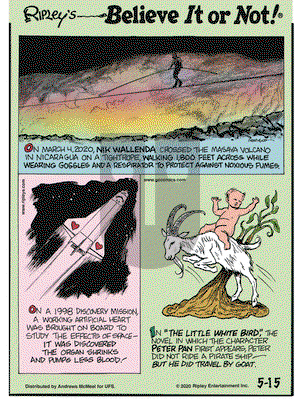 Ripley's Believe It or Not on Friday May 15, 2020 Comic Strip