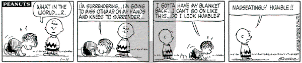 Peanuts on Friday January 11, 1963 Comic Strip