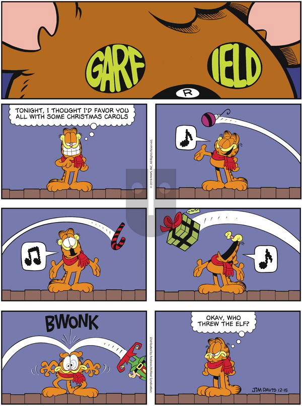 Garfield on Sunday December 15, 2019 Comic Strip