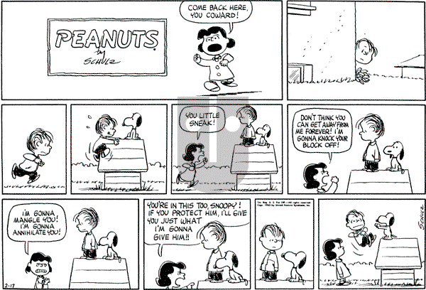 Peanuts - Sunday February 17, 1963 Comic Strip