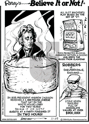 Ripley's Believe It or Not on Friday November 5, 2004 Comic Strip