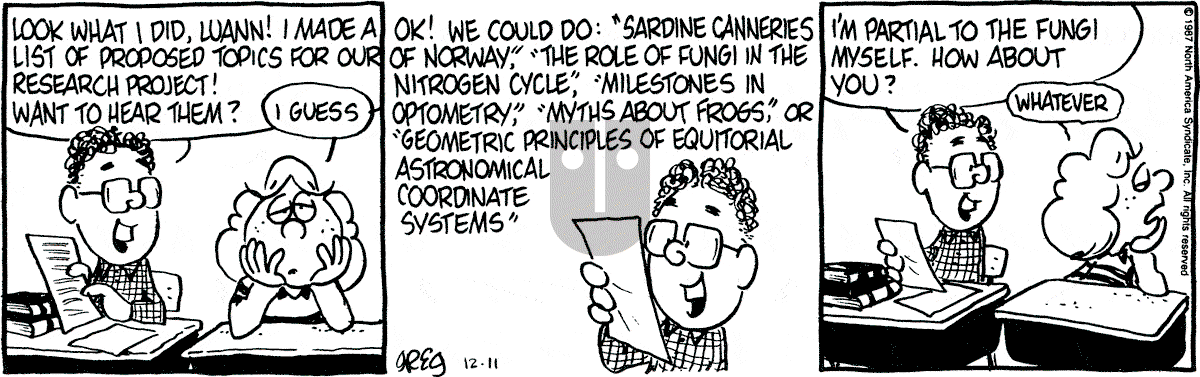Luann - Friday December 11, 1987 Comic Strip