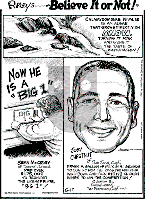 Ripley's Believe It or Not on Wednesday May 17, 2006 Comic Strip