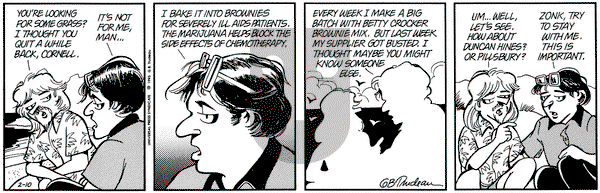 Doonesbury - Wednesday February 10, 1993 Comic Strip