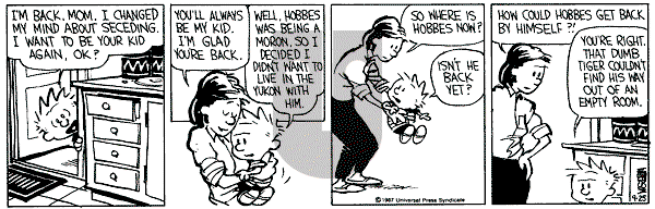 Calvin and Hobbes - Friday September 25, 1987 Comic Strip