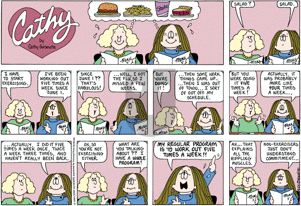 Cathy Classics - Sunday October 24, 2010 Comic Strip