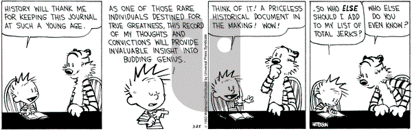 Calvin and Hobbes on Thursday March 25, 1993 Comic Strip