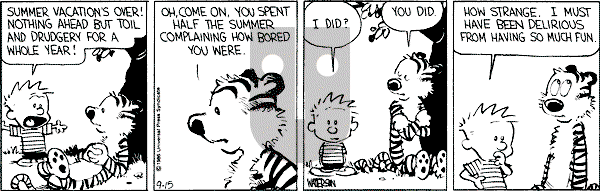 Calvin and Hobbes - Monday September 15, 1986 Comic Strip
