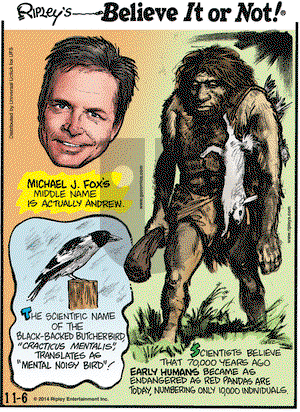 Ripley's Believe It or Not on Thursday November 6, 2014 Comic Strip