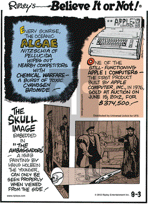 Ripley's Believe It or Not on Monday September 3, 2012 Comic Strip