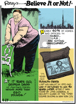 Ripley's Believe It or Not on Thursday June 23, 2011 Comic Strip