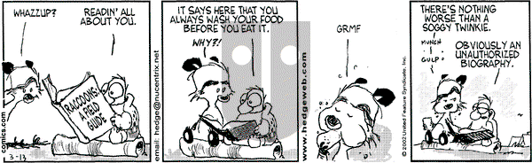 Over the Hedge on Wednesday March 13, 2002 Comic Strip