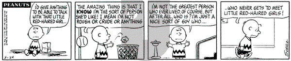Peanuts on Thursday March 24, 1966 Comic Strip