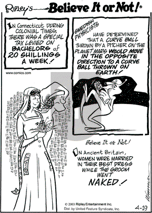 Ripley's Believe It or Not on Friday July 4, 2003 Comic Strip