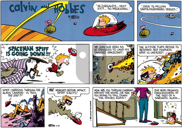 Calvin and Hobbes - Sunday January 26, 1986 Comic Strip