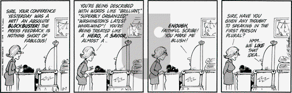 Doonesbury on Thursday February 7, 1974 Comic Strip