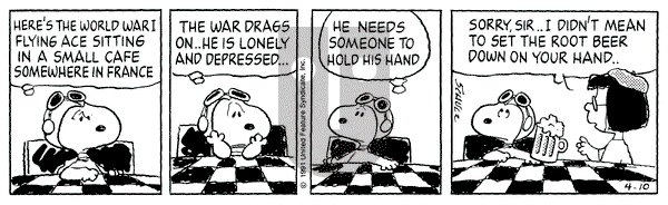 Peanuts on Wednesday April 10, 1991 Comic Strip