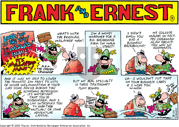 Frank and Ernest on Sunday August 25, 2002 Comic Strip