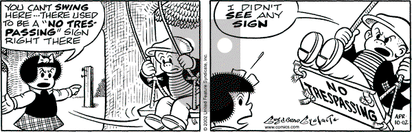 Nancy on Wednesday April 10, 2002 Comic Strip