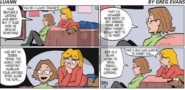 Luann on Sunday January 15, 2017 Comic Strip