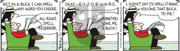 The Born Loser on Saturday January 12, 2013 Comic Strip