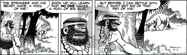 Alley Oop on Saturday September 3, 1977 Comic Strip