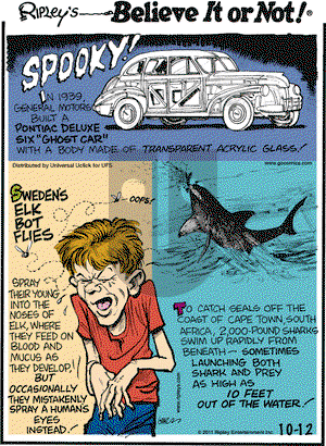 Ripley's Believe It or Not on Wednesday October 12, 2011 Comic Strip