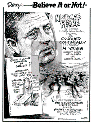 Ripley's Believe It or Not on Wednesday November 28, 2007 Comic Strip