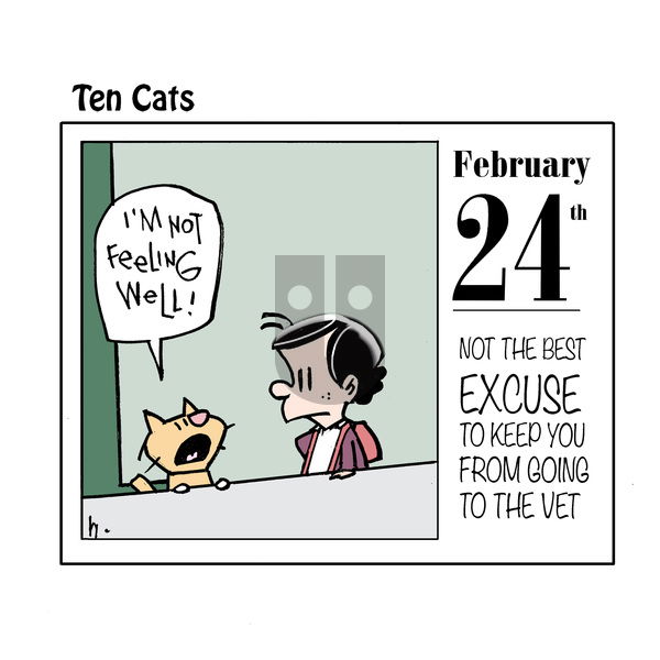 Ten Cats on Monday February 24, 2025 Comic Strip