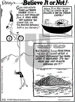 Ripley's Believe It or Not on Thursday April 6, 2000 Comic Strip