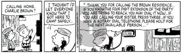 Peanuts on Monday July 12, 1993 Comic Strip